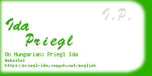 ida priegl business card